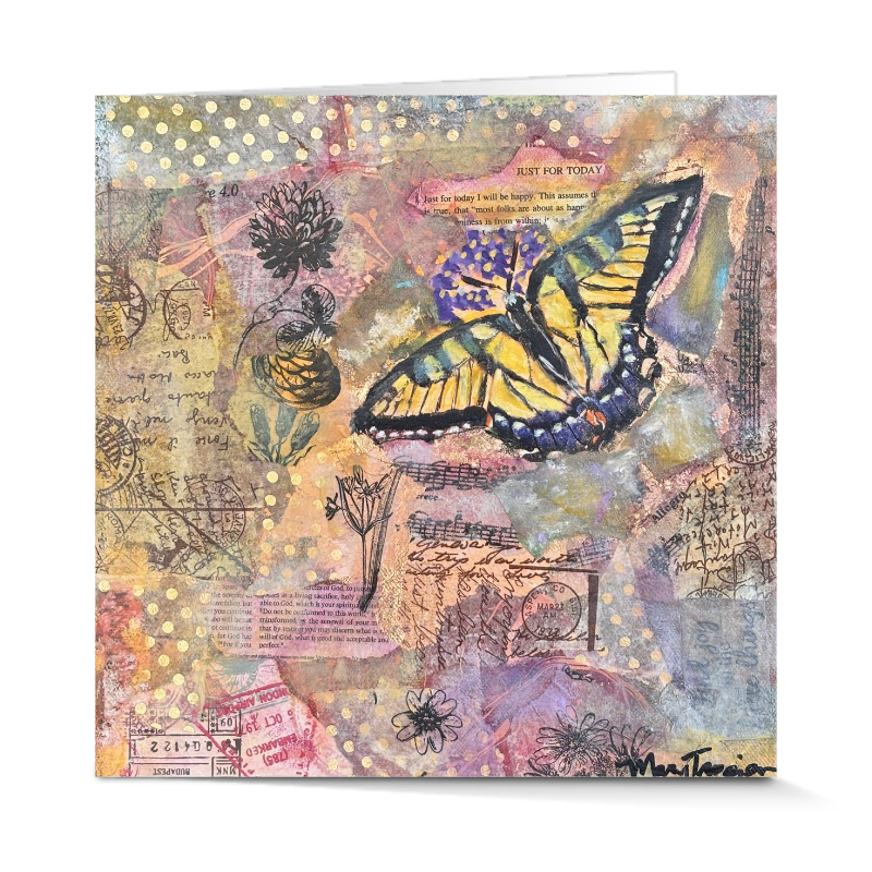 Captivated! Yellow Swallowtail Butterfly Note Card