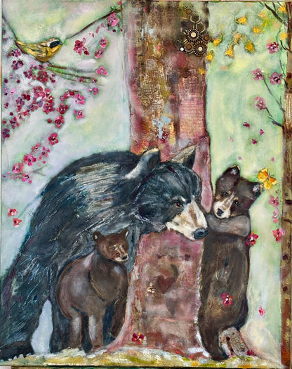 A Moment of Togetherness- Mama and Her Two Cubs